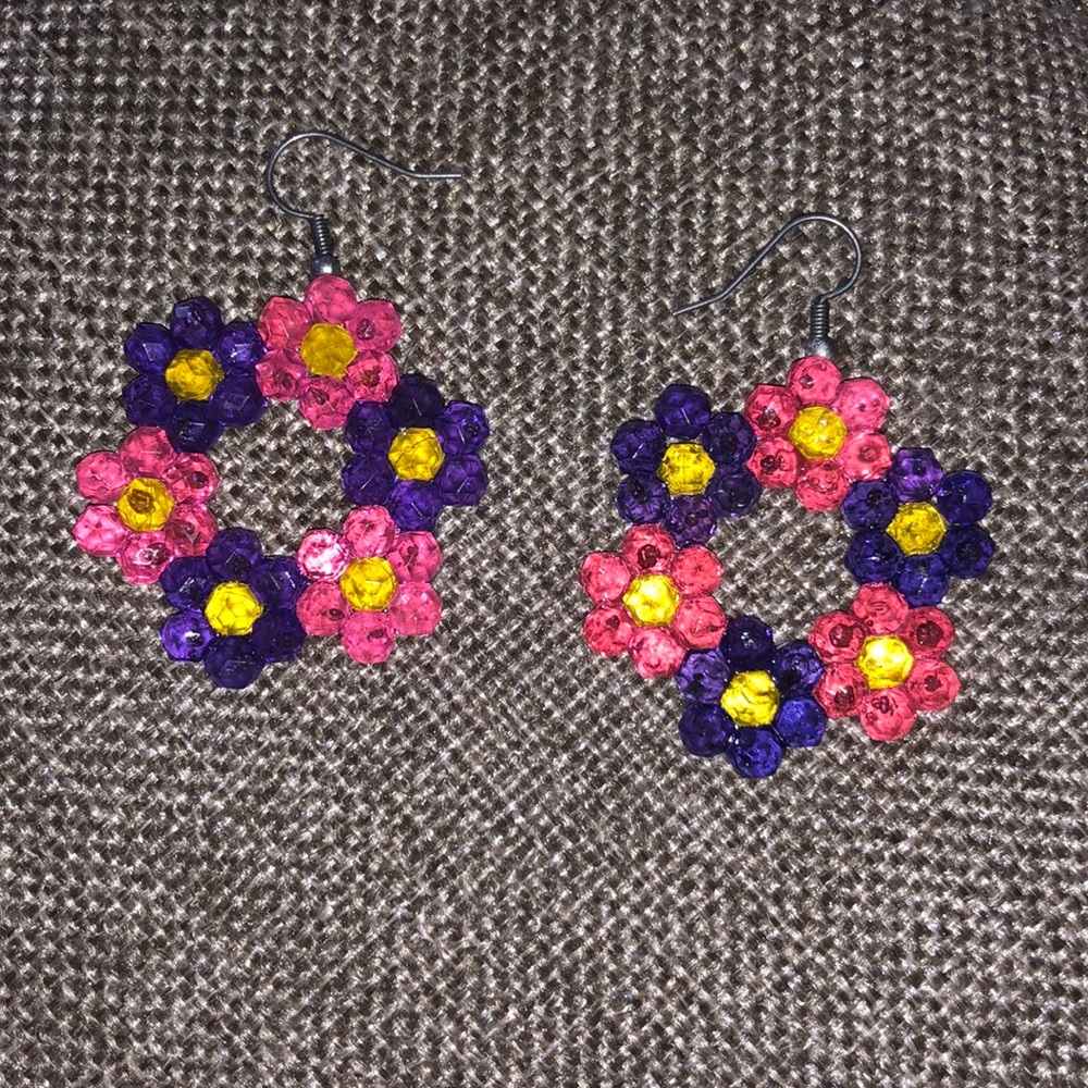 Handmade flower earrings